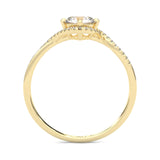 The Onyx Poem Moissanite Engagement Ring ( Yellow Gold 14K )