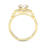 The Antique Halo Moissanite Wedding Set ( Yellow Gold )