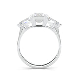 Ludovic Lyra (Three-stone) Moissanite Engagement Ring (8-Carat Main Stone) (14k Solid Gold)