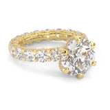 Supernova II - Ludovic Moissanite Ring (5-Carat Main Stone) ( Yellow Gold 14K )