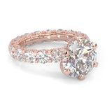 Supernova II - Ludovic Moissanite Ring (5-Carat Main Stone)  (Rose Gold 14K )