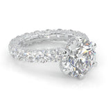 Supernova II - Ludovic Moissanite Ring (5-Carat Main Stone) (Platinum-Plated Silver)