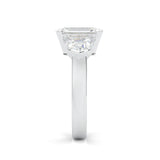 Ludovic Lyra (Three-stone) Moissanite Engagement Ring (8-Carat Main Stone) (14k Solid Gold)