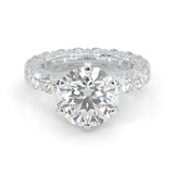 Supernova II - Ludovic Moissanite Ring (5-Carat Main Stone) (Platinum-Plated Silver)