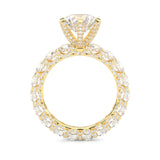 Supernova II - Ludovic Moissanite Ring (3-Carat Main Stone) ( Yellow Gold 14K)