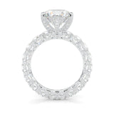 Supernova II - Ludovic Moissanite Ring (5-Carat Main Stone) (Platinum-Plated Silver)