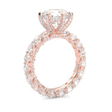 Supernova II - Ludovic Moissanite Ring (5-Carat Main Stone)  (Rose Gold 14K )