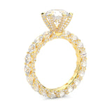 Supernova II - Ludovic Moissanite Ring (3-Carat Main Stone) ( Yellow Gold 14K)