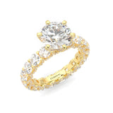 Supernova II - Ludovic Moissanite Ring (3-Carat Main Stone) ( Yellow Gold 14K)