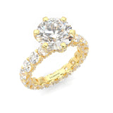 Supernova II - Ludovic Moissanite Ring (5-Carat Main Stone) ( Yellow Gold 14K )