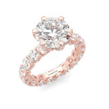 Supernova II - Ludovic Moissanite Ring (5-Carat Main Stone)  (Rose Gold 14K )