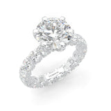 Supernova II - Ludovic Moissanite Ring (5-Carat Main Stone) (Platinum-Plated Silver)