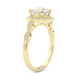 The Antique Halo Moissanite Wedding Set ( Yellow Gold )