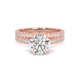 French Four Claw Wedding Set (Rose Gold )