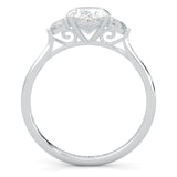 Oval & Pear Moissanite Cathedral 3-Stone Ring (14k Solid Gold)