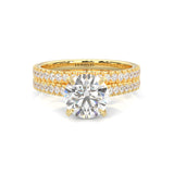 French Four Claw Wedding Set ( Yellow Gold )