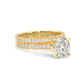 French Four Claw Wedding Set ( Yellow Gold )