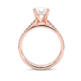 French Four Claw Wedding Set (Rose Gold )