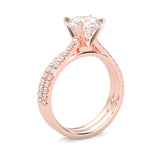 French Four Claw Wedding Set (Rose Gold )