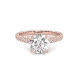 French Four Claw Wedding Set (Rose Gold )