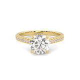 French Four Claw Wedding Set ( Yellow Gold )