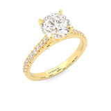 French Four Claw Wedding Set ( Yellow Gold )