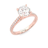 French Four Claw Wedding Set (Rose Gold )
