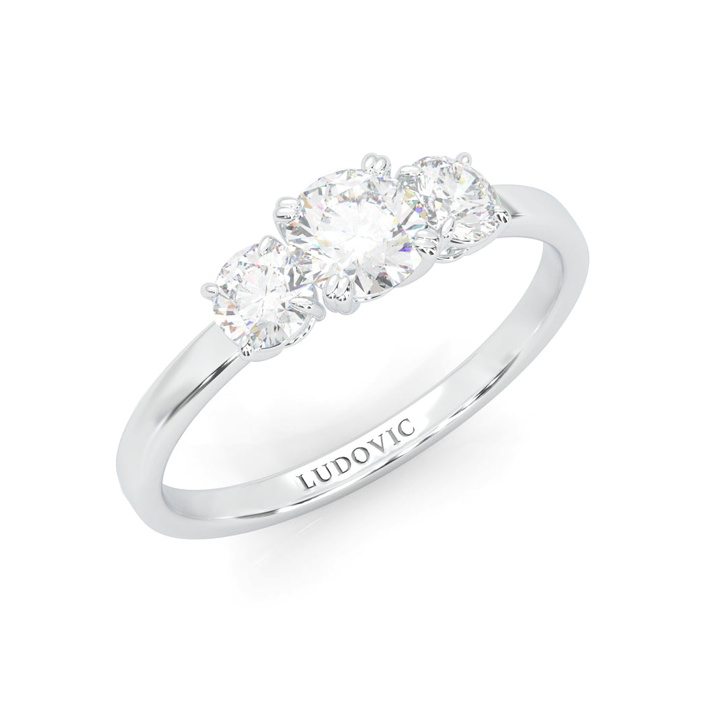 Classic Three-Stone Wedding Set