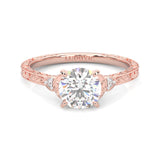 The Vintage Lunar Moissanite Wedding Set (Rose Gold )