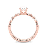 Ludovic Art Style Wedding Set (Rose Gold )