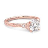 The Vintage Lunar Moissanite Wedding Set (Rose Gold )