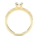 Icy Queen Round And Marquise Engagement Ring ( Yellow Gold 14k)