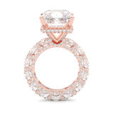 Supernova II - Ludovic Moissanite Ring ( Radiant Cut ) (5-Carat Main Stone) (Rose Gold 14K )