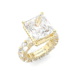 Supernova II - Ludovic Moissanite Ring ( Radiant Cut ) (5-Carat Main Stone) (Yellow Gold 14K )