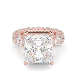 Supernova II - Ludovic Moissanite Ring ( Radiant Cut ) (10-Carat Main Stone) (Rose Gold)