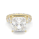 Supernova II - Ludovic Moissanite Ring ( Radiant Cut ) (5-Carat Main Stone) (Yellow Gold 14K )