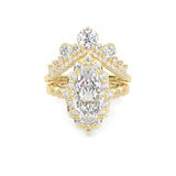 Queen's Crown Moissanite Wedding Set (Yellow Gold)