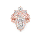 Queen's Crown Moissanite Wedding Set (Rose Gold)