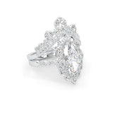 Queen's Crown Moissanite Wedding Set (Platinum-Plated Silver)