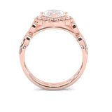 Queen's Crown Moissanite Wedding Set (Rose Gold)