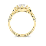 Queen's Crown Moissanite Wedding Set (Yellow Gold)