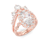 Queen's Crown Moissanite Wedding Set (Rose Gold)