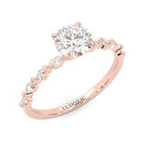 Ludovic Art Style Wedding Set (Rose Gold )