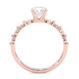 Ludovic Art Style Engagement Ring ( Rose Gold 14K )