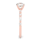 Ludovic Art Style Engagement Ring ( Rose Gold 14K )