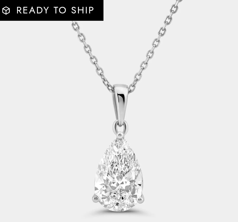 Pear solitaire necklace design reference