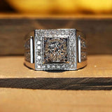 Custom-Made Platinum-Plated Silver Ring ( Jason - Princess Cut 7CT Main Stone )