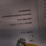 Video of actual 9.10 ct oval lab-grown diamond, IGI LG768659463