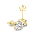 Ludovic Moissanite Stud Earring (Yellow Gold)