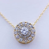 le Collier Angélique Moissanite pendant (Yellow 14k Solid Gold)